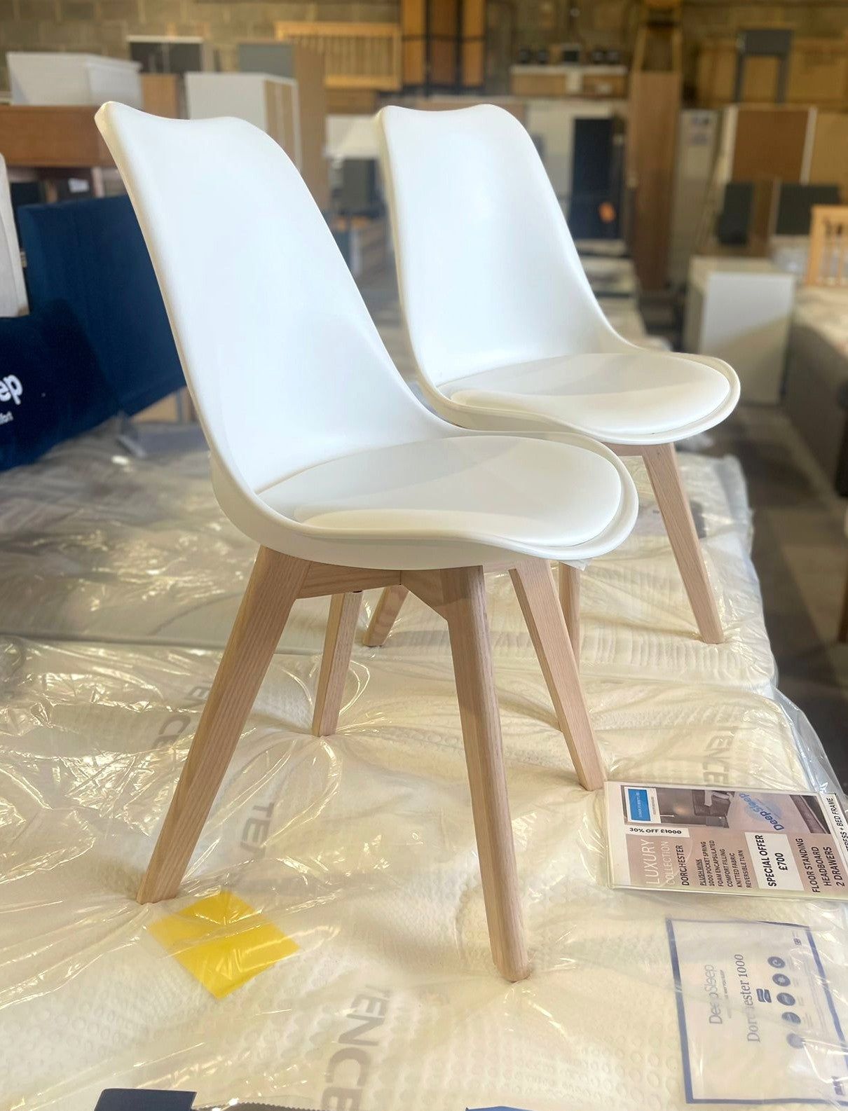 Assembled Habitat Jerry Pair of Dining Chair - White